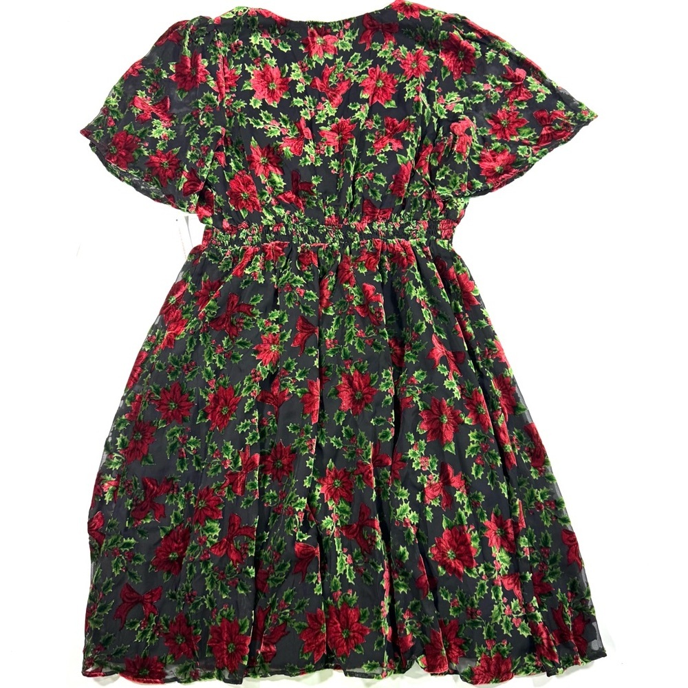 New ModCloth Flutterly Fabulous A Line Dress Happy Holly Days - Picture 3 of 7